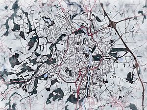 Karte von Kempten im stil 'White winter'