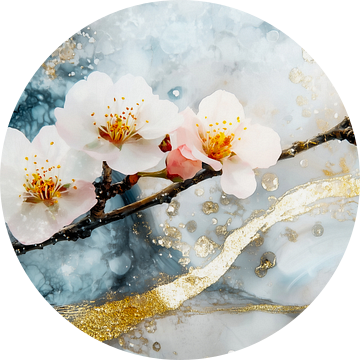 Kersenbloesems met gouden elegantie