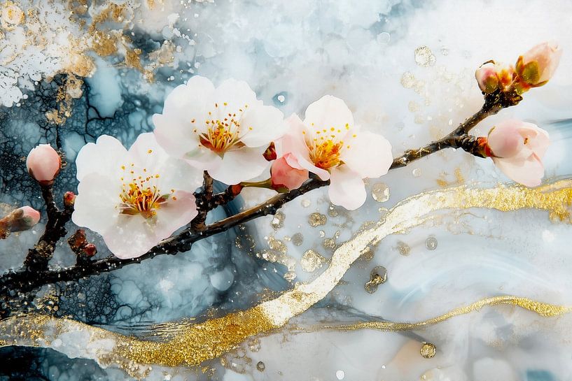 Des fleurs de cerisier à l'élégance dorée par Max Steinwald
