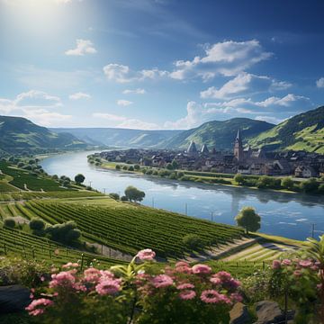 Mosel dal rivier (Moselle Valley) van TheXclusive Art