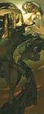 De Maan en de Sterren: De Avondster - Art Nouveau Schilderij Mucha Jugendstil van Alphonse Mucha thumbnail