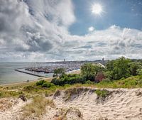 Der Hafen, das Dorf und die Dünen, West-Terschelling, Watteninsel, Friesland