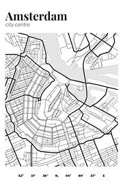 City map of Amsterdam by Walljar
