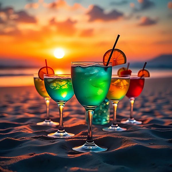 Cocktail dromen in de zonsondergang van Jean Pierre
