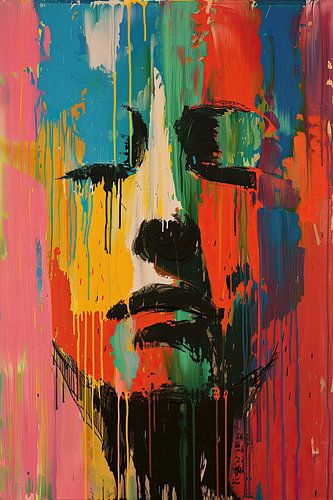 Face abstraite - Échappée mentale colorée