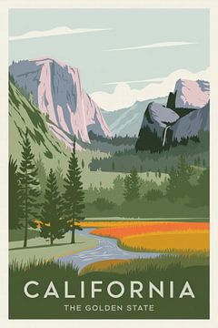 Californië Vintage Reisposter van Poster Art Shop