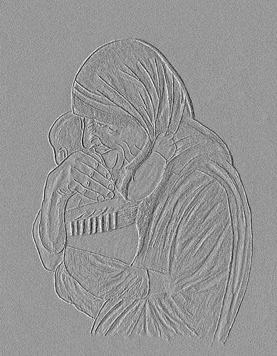 Mutter Teresa mit Kind
