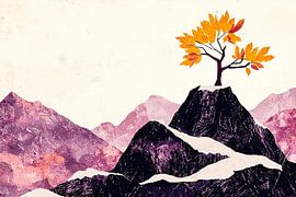 Arbre abstrait au sommet d'une montagne sur Art & Soul Creations