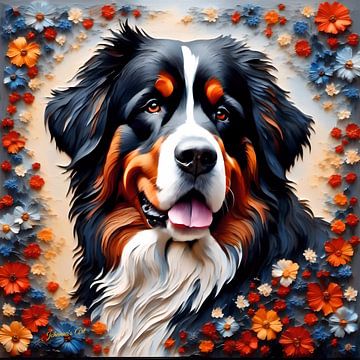 Berner Sennenhond Kunst 2| Origineel door Johanna's Art van Johannas Art Creations