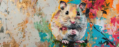 Peinture d'un hamster coloré