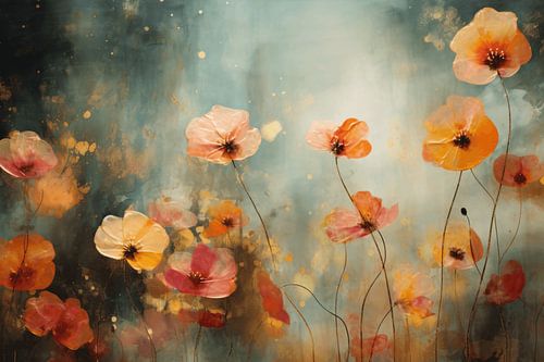 Blumenfeld mit Mohnblumen