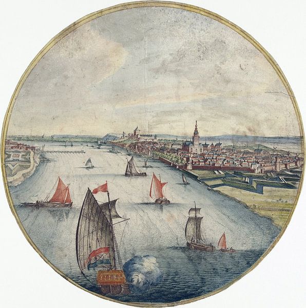 Jan van Call (I), View of Nijmegen with the River Waal and the Valkhof Castle, 1688 - 1706 by Atelier Liesjes