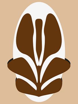 Minimalistische illustratie vintage bloem van Amber