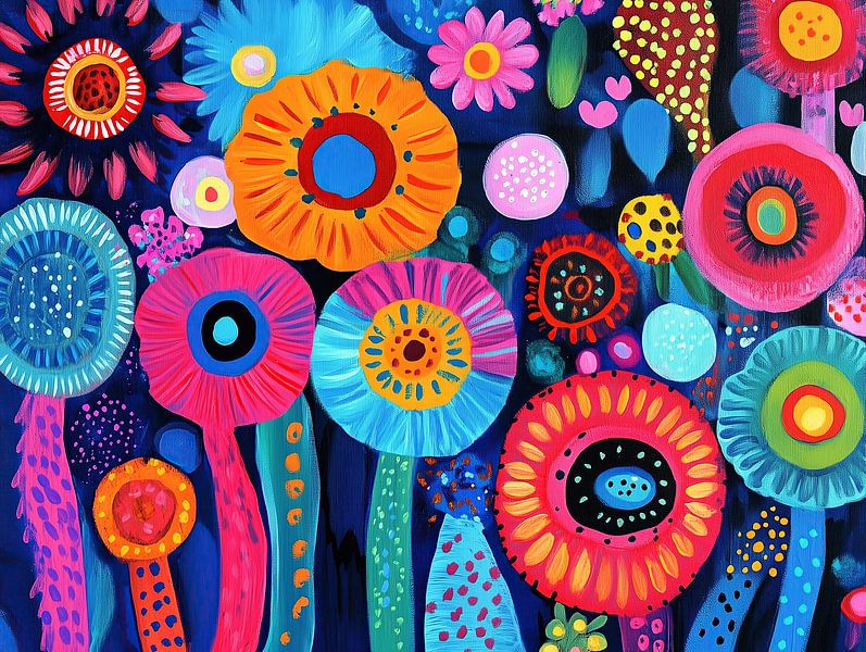 Helle Blumen Muster von Moderne Kollektion