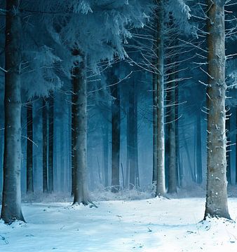 Sprookjesbos in de winter van fernlichtsicht