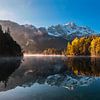 Eibsee in autumn with Zugspitze by Dieter Meyrl