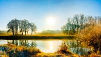 Zonsopgang aan de rivier de Ems van Günter Albers thumbnail