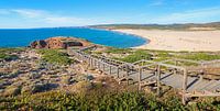 houten promenade strand van Bordeira, Costa Vicentina,