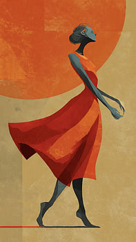 Elegant Human Gesture – Modern Vintage Digital Illustration