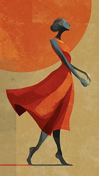 Elegante menschliche Geste – Moderne Vintage-Digitalillustration von Aden Pink Galerry