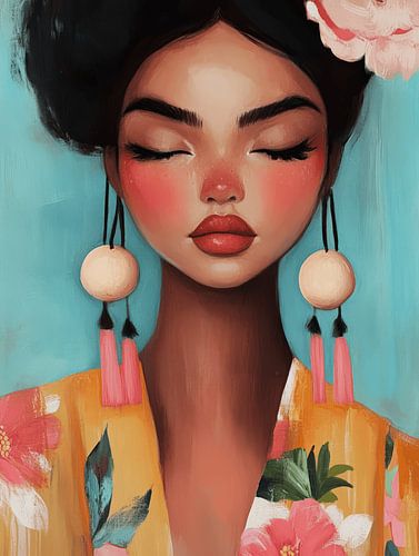 Kleurrijk modern portret