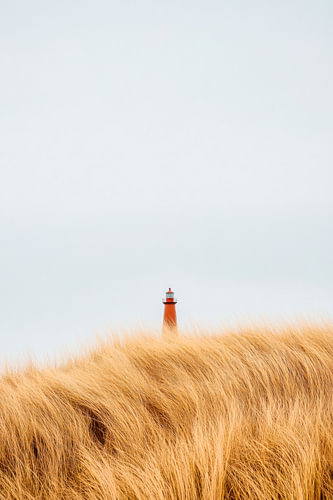 Vuurtoren in het gras