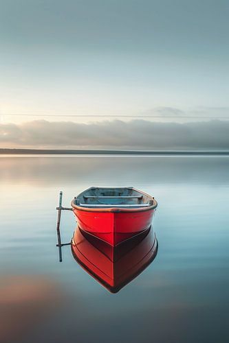 Calm sea, lonely boat