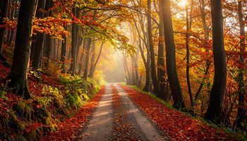 Pad door het herfstbos