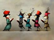 Feather club Christmas choir 4:3 by Preet Lambon thumbnail