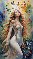 The girl with the butterflies