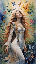 The girl with the butterflies by Christian Tolkmitt