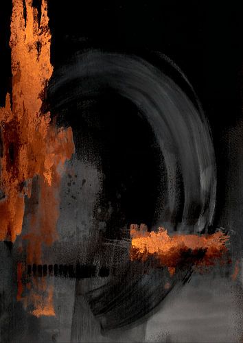 Black orange abstract