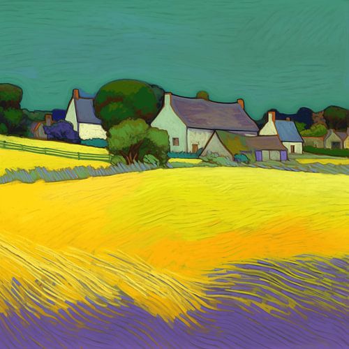 Landschap in van Gogh-stijl_vierkant