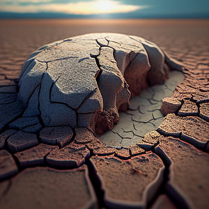trockene rissige Erde Klimawandel Illustration