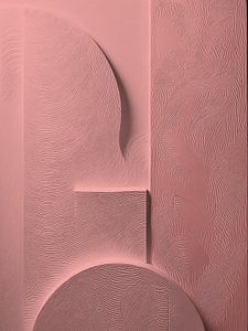 Abstrakter Minimalismus - Organische Formen in Korallenrosa