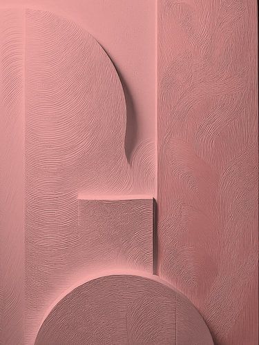 Abstrakter Minimalismus - Organische Formen in Korallenrosa