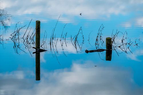 Wasser, Himmel und Spiegelung am Riesenrad bei Empel