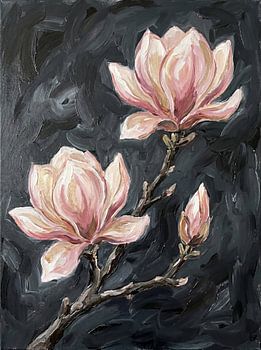 Magnolienblüte in der Abenddämmerung – Blush Gold