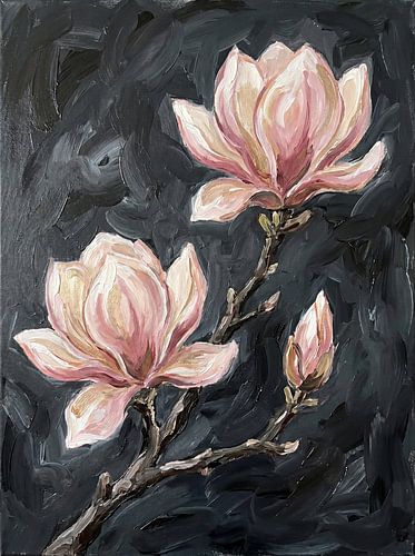 Magnolienblüte in der Abenddämmerung – Blush Gold