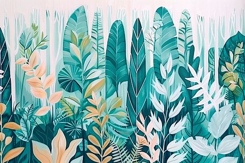 Abstracte kunst van planten en bladeren