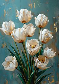 White Tulips | Serene Beauty, Golden Touch by Flower Studio