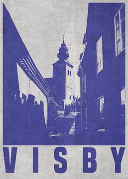 Visby stadsgezicht in Zweden van DEN Vector