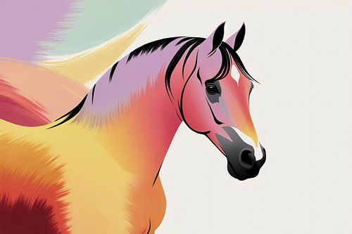 Kleurrijk abstract paard ontwerp