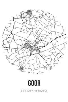 Goor (Overijssel) | Carte | Noir et blanc sur Rezona