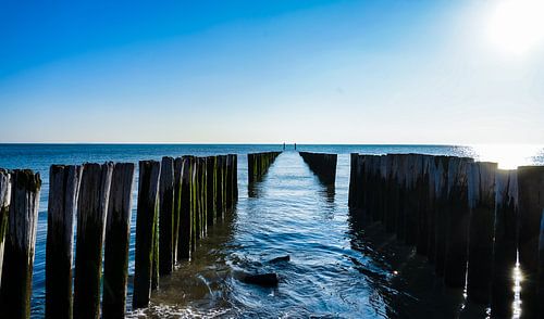 Met de vroege lentezon aan de hemel, strakblauwe lucht genieten aan het strand van Zoutelande van mtalent photographyandmore