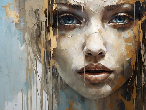 Tableau portrait abstrait - Décoration murale moderne