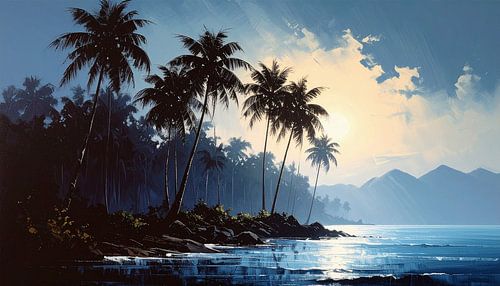 Palm trees in artificial colours