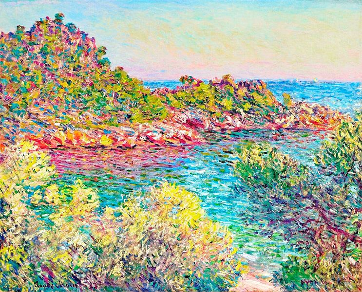 Landschaft in der Nähe von Monte Carlo, Claude Monet von Meesterlijcke Meesters