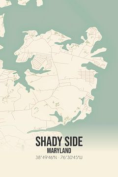 Alte Karte von Shady Side (Maryland), USA. von Rezona