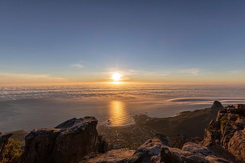 The sea at Cape Town at sunset